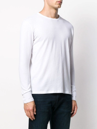 Shop Majestic Long-sleeve Slim-fit T-shirt In White