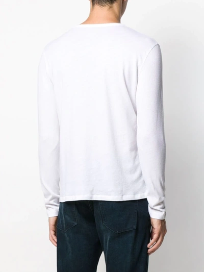 Shop Majestic Long-sleeve Slim-fit T-shirt In White