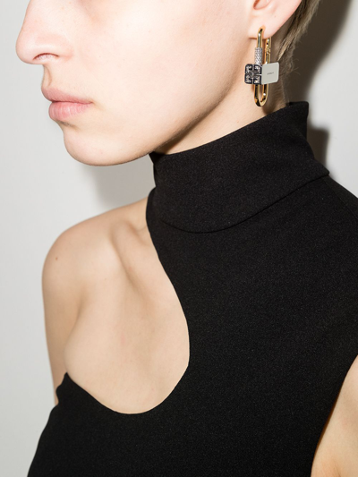 Shop Givenchy Lock Asymmetrical Earrings In Silber