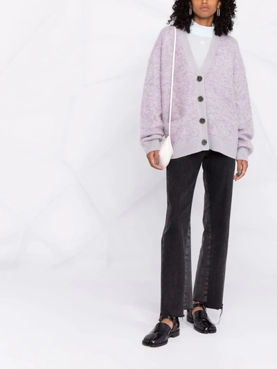 Shop Acne Studios V-neck Buttoned Cardigan In Violett