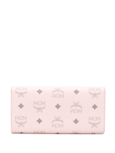Shop Mcm Large Tracy Crossbody Wallet In Pink