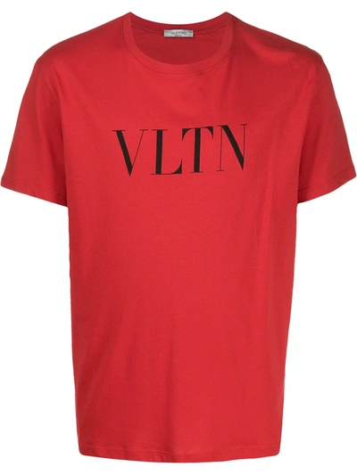 Valentino Vltn Print T-shirt In Red/black | ModeSens