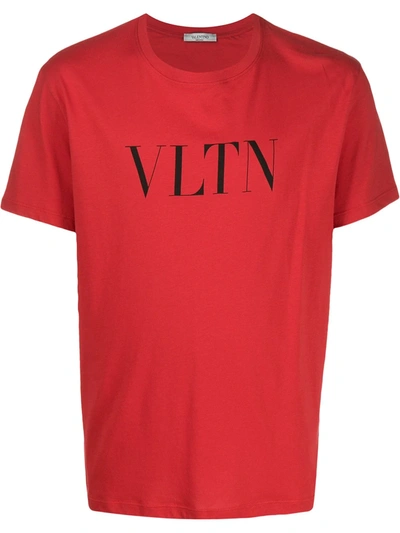 Shop Valentino Vltn Print T-shirt In Red