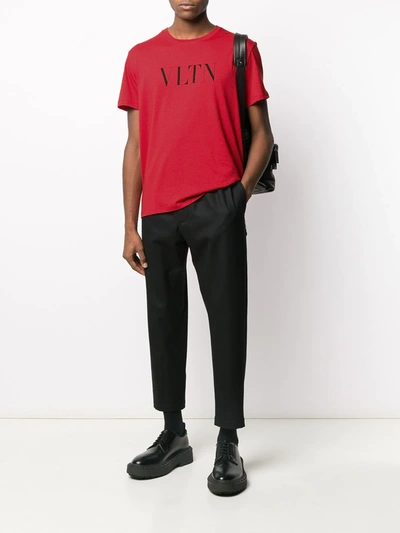 Shop Valentino Vltn Print T-shirt In Red