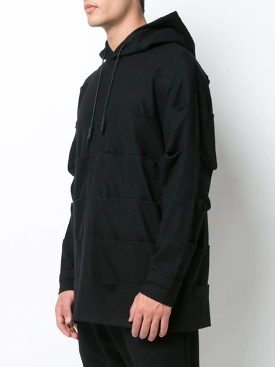 Shop Private Stock Pin Tuck Panelled Hoodie In Black