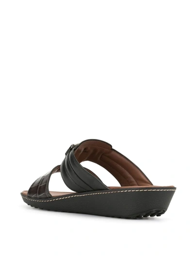 Shop Tod's Logo Open-toe Sandals In Black