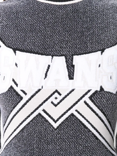 Shop Off-white Knitted Logo Top In Grey