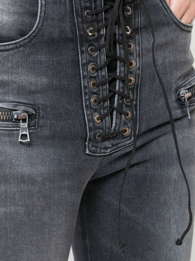 Shop Ben Taverniti Unravel Project Distressed Skinny Jeans In Black