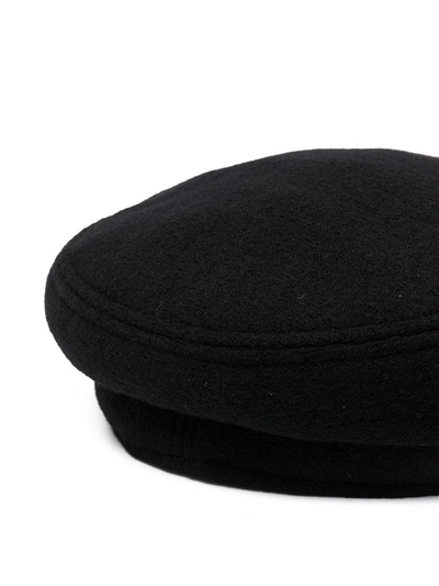 Maison Michel Abby Embellished Wool-felt Cap In Black