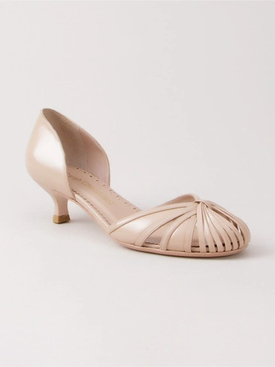 Shop Sarah Chofakian Low-heel Pumps In Neutrals