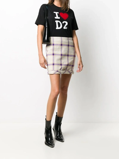Shop Dsquared2 D2 Logo-printed T-shirt In Black
