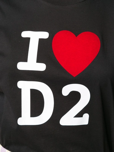 Shop Dsquared2 D2 Logo-printed T-shirt In Black