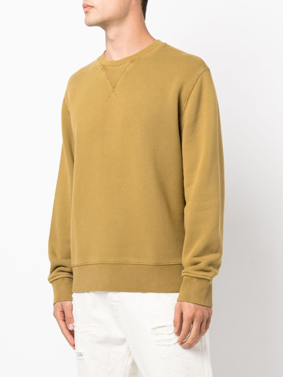 Shop Alex Mill Garment-dyed Long-sleeved Sweatshirt In Green