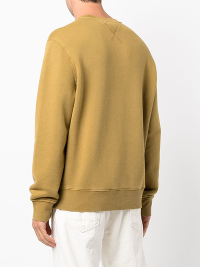 Shop Alex Mill Garment-dyed Long-sleeved Sweatshirt In Green