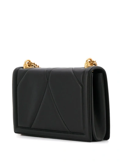 Shop Dolce & Gabbana Large Devotion Quiled Crossbody Bag In Black
