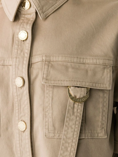 Shop Balmain Cropped Buttoned Shirt In Neutrals