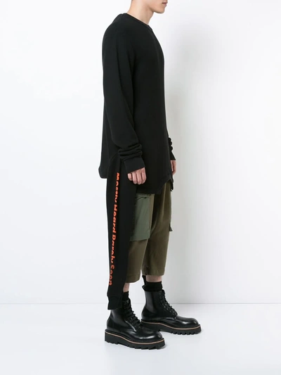 Shop Mostly Heard Rarely Seen Asymmetric Double Layer Sweatshirt In Black