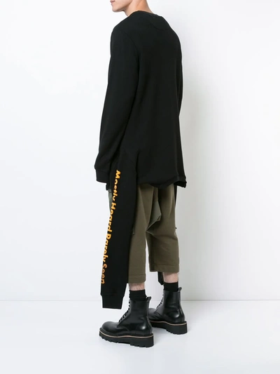 Mostly Heard Rarely Seen Asymmetric Double Layer Sweatshirt In Black