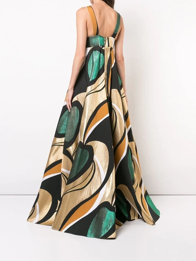 Shop Rochas Printed Maxi Dress In Multicolour