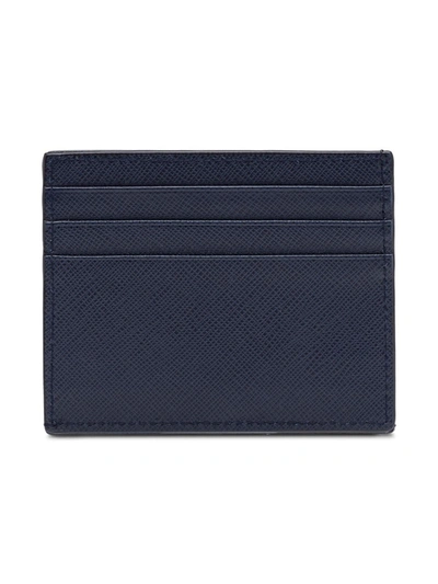 Shop Prada Classic Cardholder In Blue