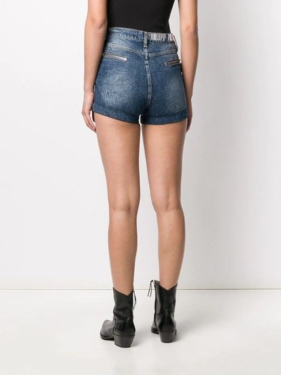 Philipp Plein Multi-pocket Denim Shorts In Blue