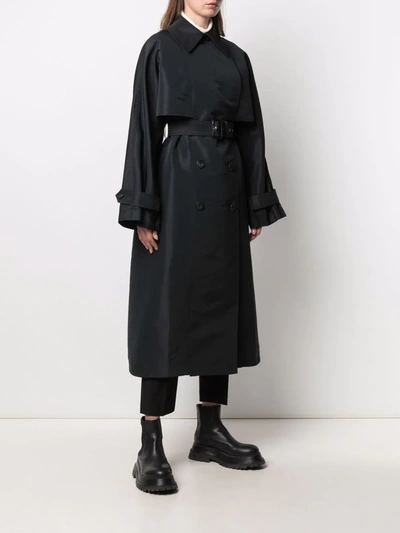 Shop Alexander Mcqueen Belted Trench Coat In 黑色