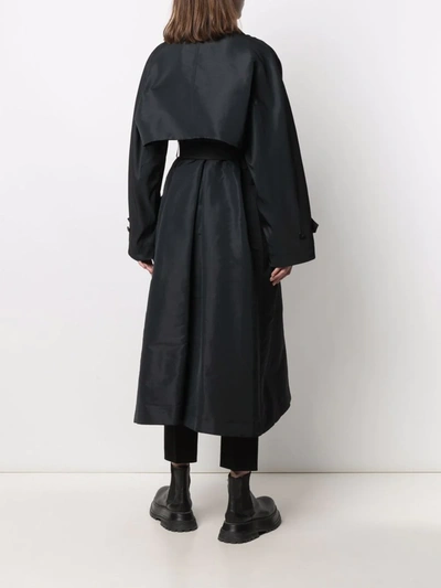 Shop Alexander Mcqueen Belted Trench Coat In 黑色