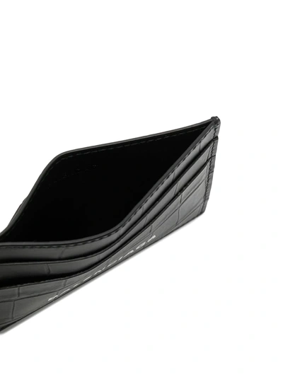 Balenciaga Cash Card Holder With Lettering Logo In Black