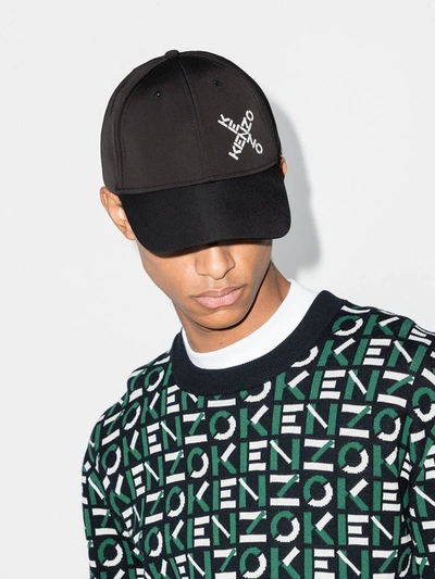 Shop Kenzo Logo Baseball Cap In Black