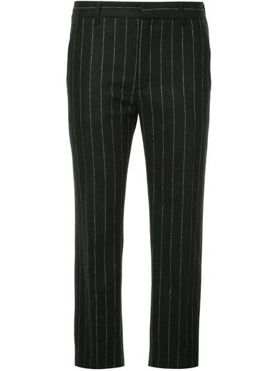 Shop Hope Pinstripe Cropped Trousers In Black