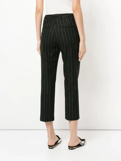 Shop Hope Pinstripe Cropped Trousers In Black