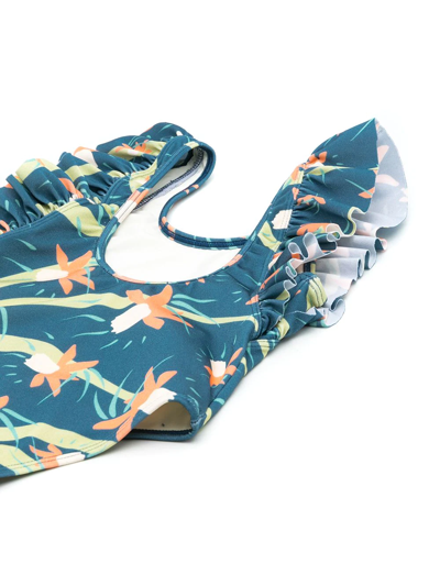 Shop Brigitte Floral-print Swimsuit In Blue