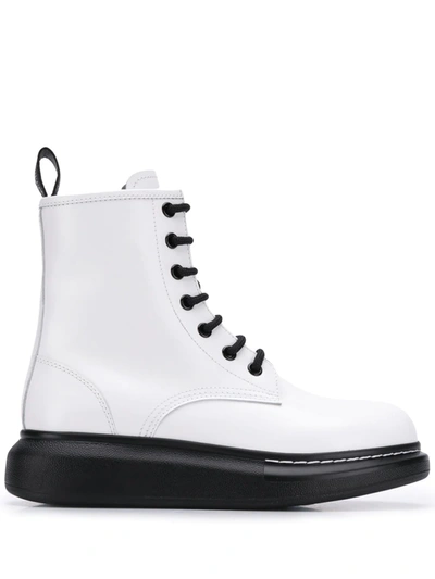 Shop Alexander Mcqueen Platform Ankle Boots In White