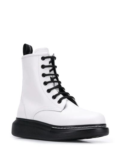 Shop Alexander Mcqueen Platform Ankle Boots In White