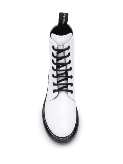 Shop Alexander Mcqueen Platform Ankle Boots In White