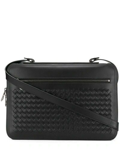 Shop Bottega Veneta Intrecciato Weave Briefcase In Black