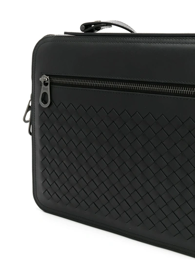 BOTTEGA VENETA INTRECCIATO WEAVE BRIEFCASE - 黑色