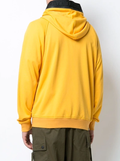 Shop Mostly Heard Rarely Seen Zipped Hooded Sweatshirt In Yellow