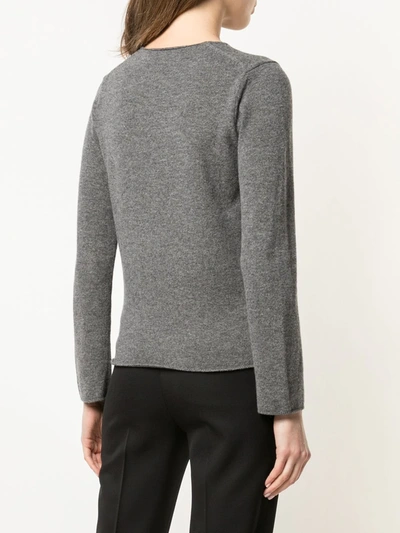 Shop Comme Des Garçons Play Almond-eye Heart Patch Pullover In Grey