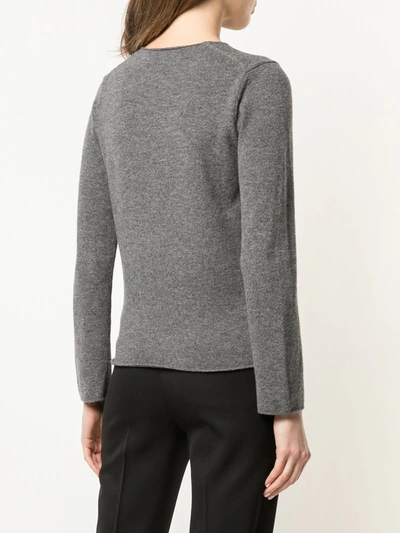 Comme Des Garçons Play Almond-eye Heart Patch Pullover In Grey