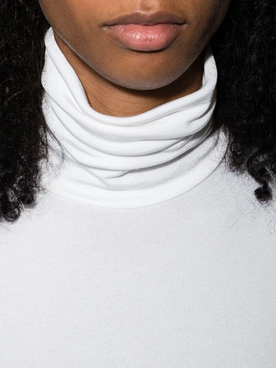 Wolford Colorado Turtleneck Jersey Thong Bodysuit In White