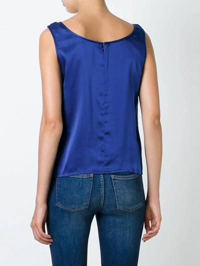 Pre-owned Jean Louis Scherrer Vintage Sleeveless Top In Blue