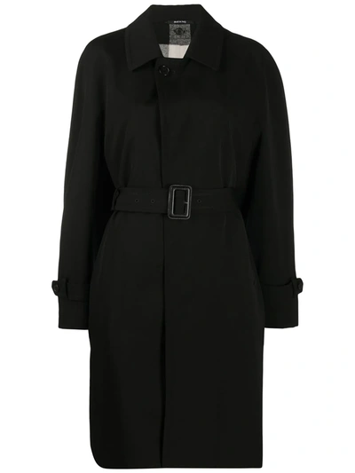 Shop Maison Margiela Belted Coat In Black
