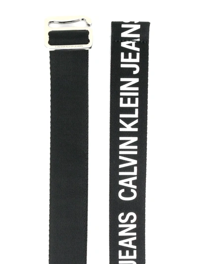 Shop Calvin Klein Jeans Est.1978 Offduty Logo Tape Belt In Black