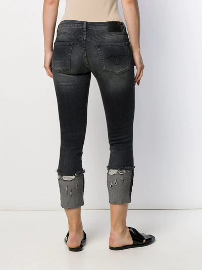 Shop R13 Cropped And Distressed Skinny Fit Jeans In Black