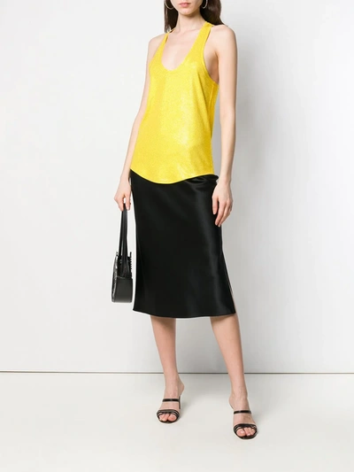 Shop Alexandre Vauthier Embellished Tank Top In Yellow