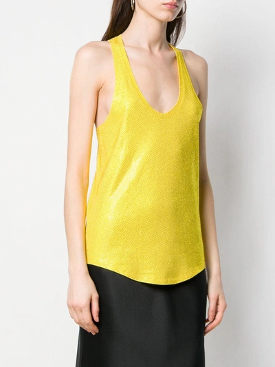 Shop Alexandre Vauthier Embellished Tank Top In Yellow