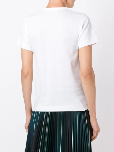 Comme Des Garçons Play Logo Outline Print T-shirt In White