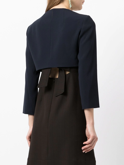 PAULE KA OPEN-FRONT CROPPED JACKET 