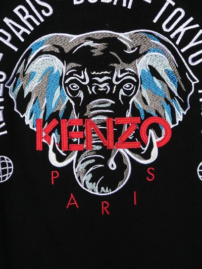 Shop Kenzo Elephant-print Sweatshirt In Black